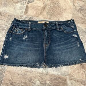 Hollister Blue Distressed Mini Skirt